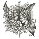 agape and eros tattoo design idea
