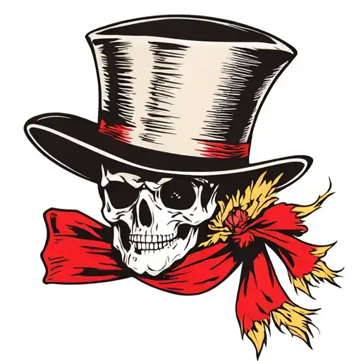 scarf, cane, top hat tattoo design idea