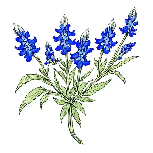 Texas bluebonnets tattoo design idea
