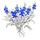 Texas bluebonnets tattoo design idea