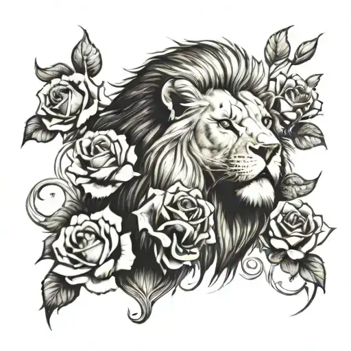 I just want full sleeve starting from my wrist up to under my tricep a lion, 3 skulls and roses in addition a bible vers tattoo design idea