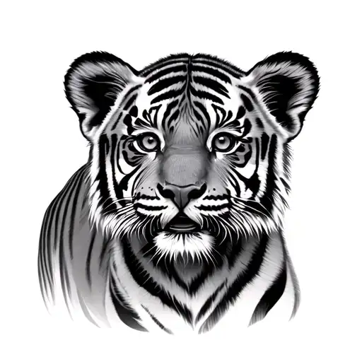2 tiger cubs tattoo design idea