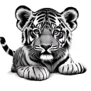 2 tiger cubs tattoo design idea