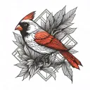 red cardinal tattoo design idea