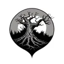 Haunted Tree tattoo design idea