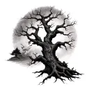 Haunted Tree tattoo design idea