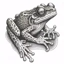 brutal frog with pipe tattoo design idea