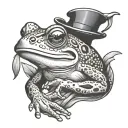 brutal frog with pipe tattoo design idea