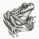 brutal frog with pipe tattoo design idea