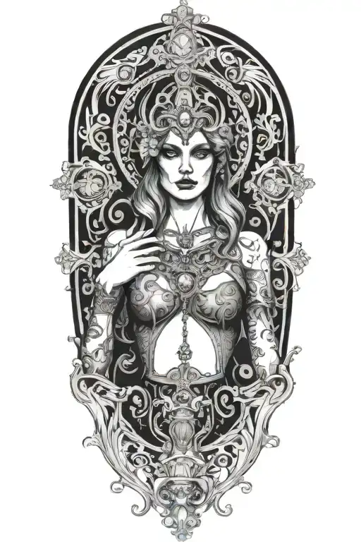 fortuna goddess sexy fit tattoo design idea