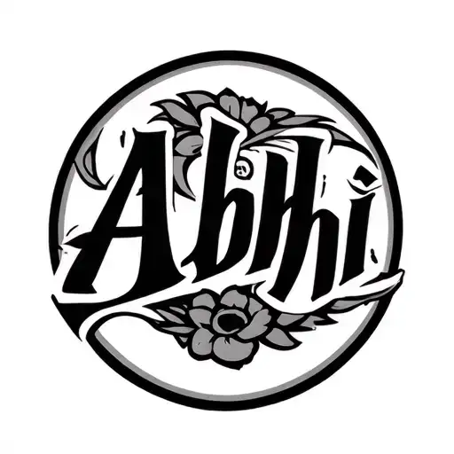 Abhi Name Logo tattoo design idea