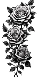 a Rose vine that spirals with multiple roses on it tattoo design idea