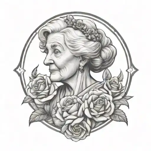 granny memorial tattoo design idea