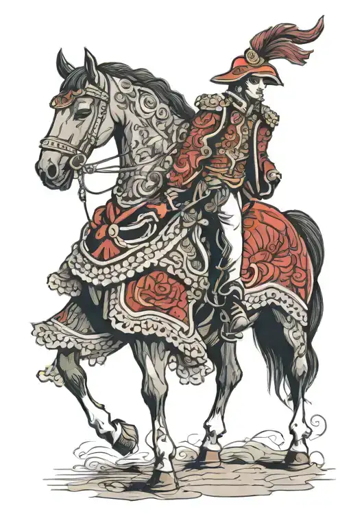 matador in red jacket standing tattoo design idea