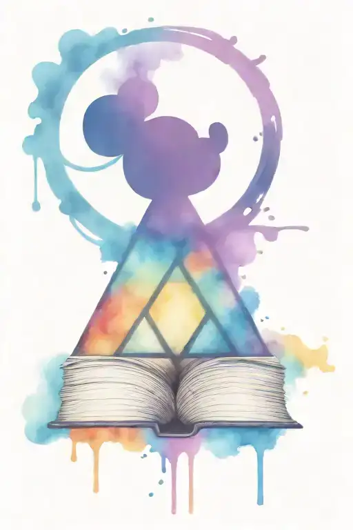 Mickey Mouse ears deathly hallows  books tattoo design idea