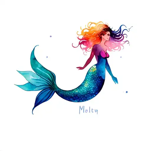 Mermaid tattoo design idea