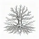 cross tree trunk roots w roots forming on sword buried tattoo design idea