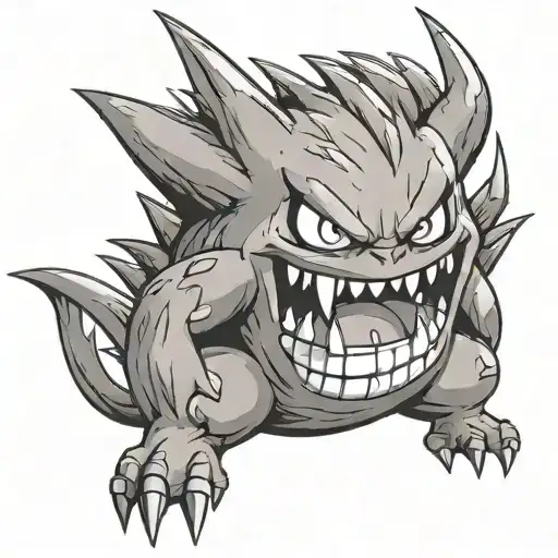 gengar pokemon fighting sycther pokemon tattoo design idea