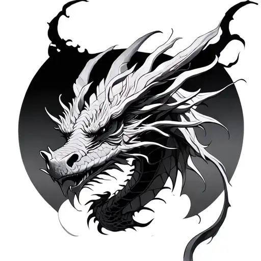 Fine Line Dragon tattoo design idea