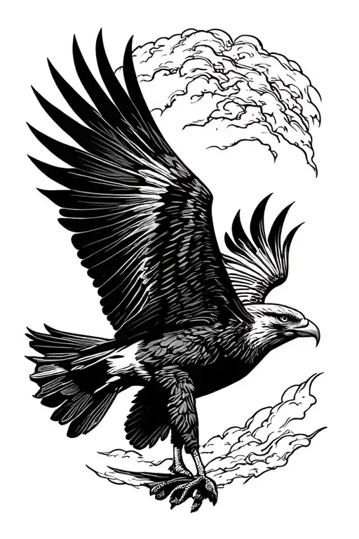 red kite flying tattoo design idea