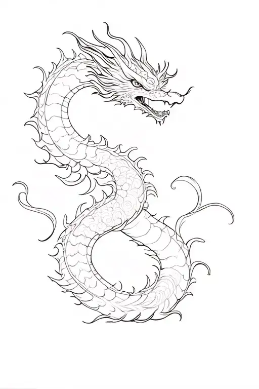 rising Chinese Dragon tattoo design idea
