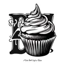 the word "Cakes" but the "a" is a cupcake tattoo design idea