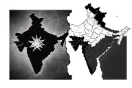 cameroon map on left and india map on right joining borders  tattoo design idea