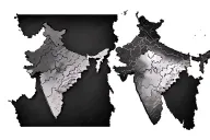 cameroon map on left and india map on right joining borders  tattoo design idea