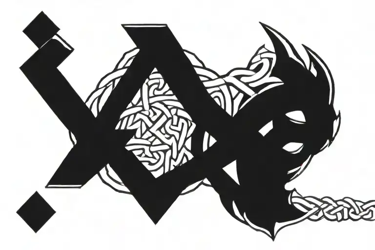Celtic knots with viking runes tattoo design idea