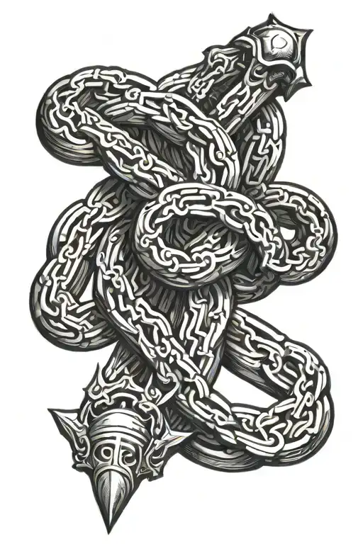 kurapika chain wrapped tattoo design idea