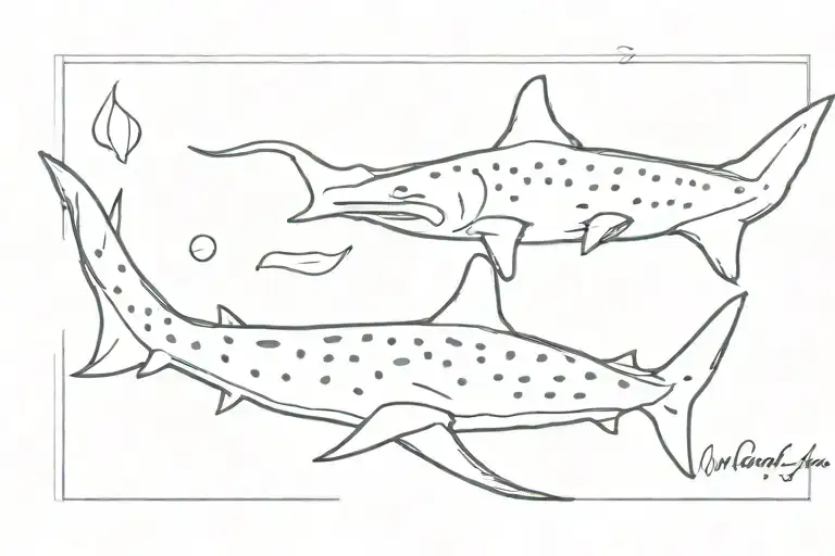 whale shark swimming tattoo design idea