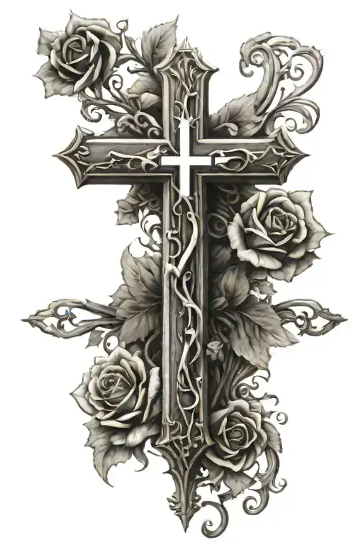 cross with name tattoo design idea