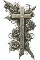 cross with name tattoo design idea