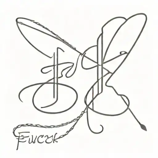 fuck written in one line tattoo tattoo design idea