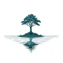 tree on a floating island tattoo design idea