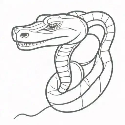 a snake slithering with nandi's (bull) face tattoo below the snake for a spine tattoo tattoo design idea