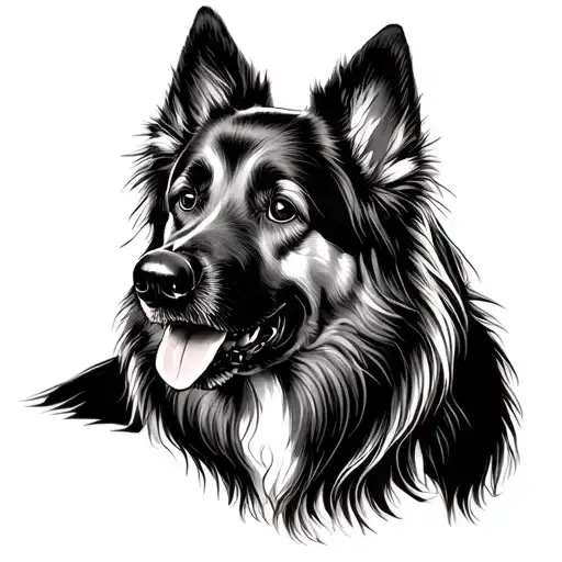german sheppard longhair and entlebrucher sennenhond underarm sleeve tattoo design idea
