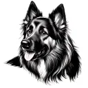 german sheppard longhair and entlebrucher sennenhond underarm sleeve tattoo design idea