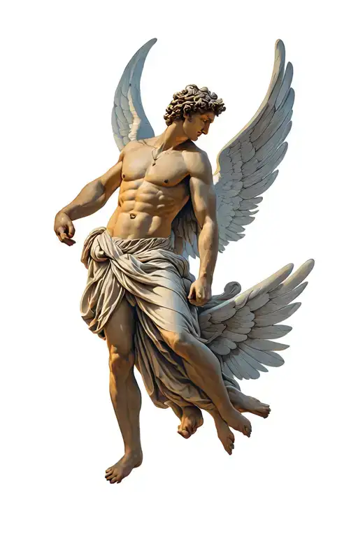 eros greek god with wings tattoo design idea
