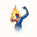 Prometheus stealing fire tattoo design idea