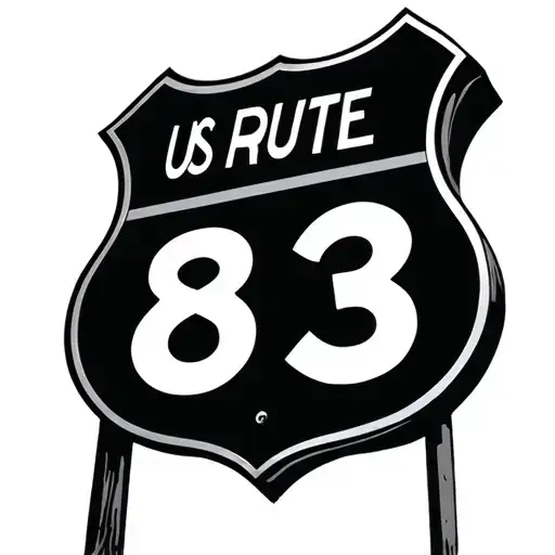 US Route 83 Sign with smoke shading  tattoo design idea
