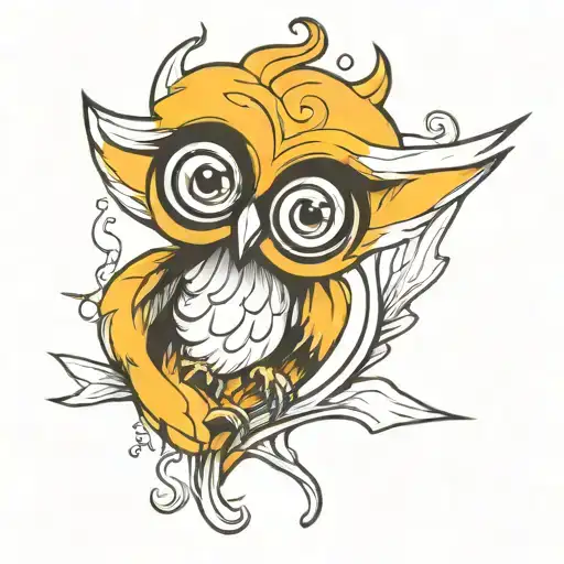 Cute animal with big eyes tattoo design idea