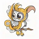 Cute animal with big eyes tattoo design idea