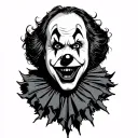 Evil Clown tattoo design idea
