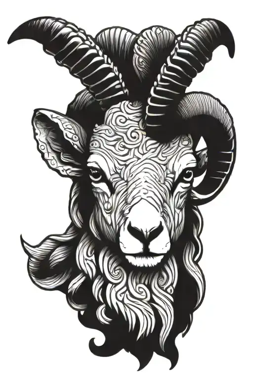 ram head tattoo design idea
