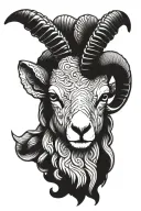 ram head tattoo design idea