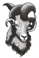 ram head tattoo design idea