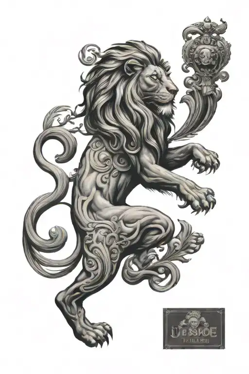 lion Versace full sleeve   tattoo design idea