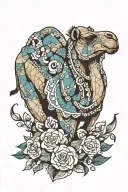 Camel mosaic tattoo design idea