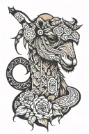 Camel mosaic tattoo design idea